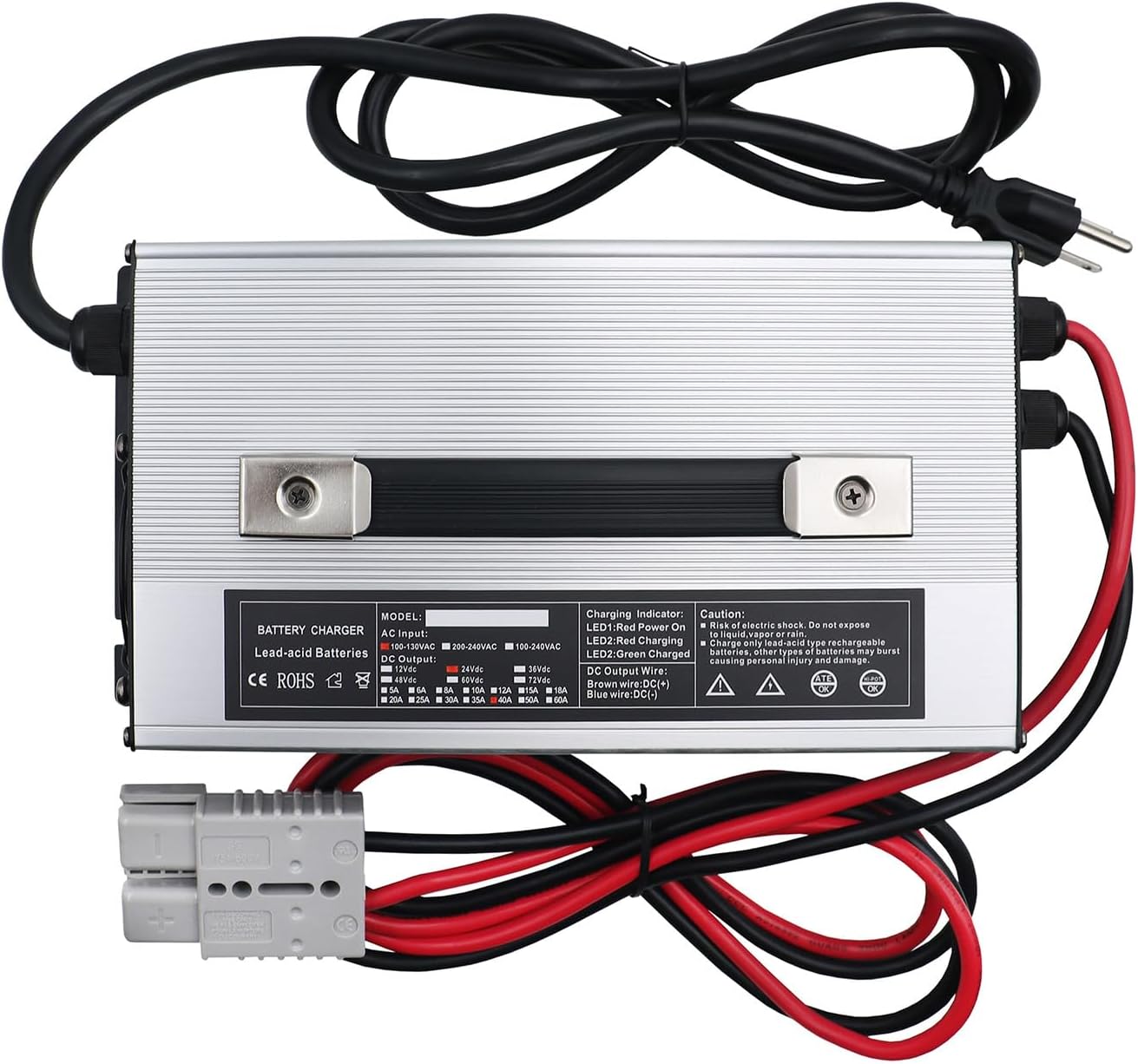 شاحن بطارية حمض الرصاص السريع  - مراجعة 72V 15A Fast Charger وسعره